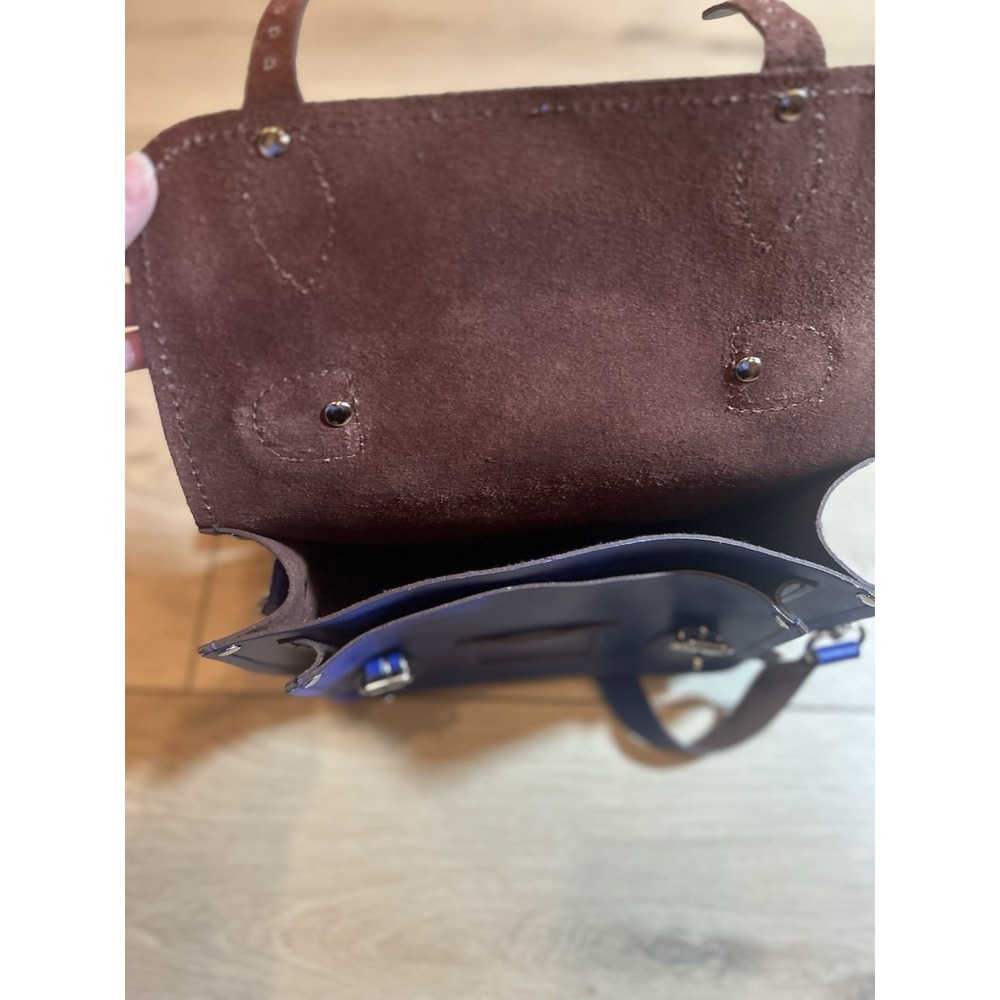 Cobalt Blue Women's Satchel with Top Handle and Crossbody Strap - Picture 7 of 7